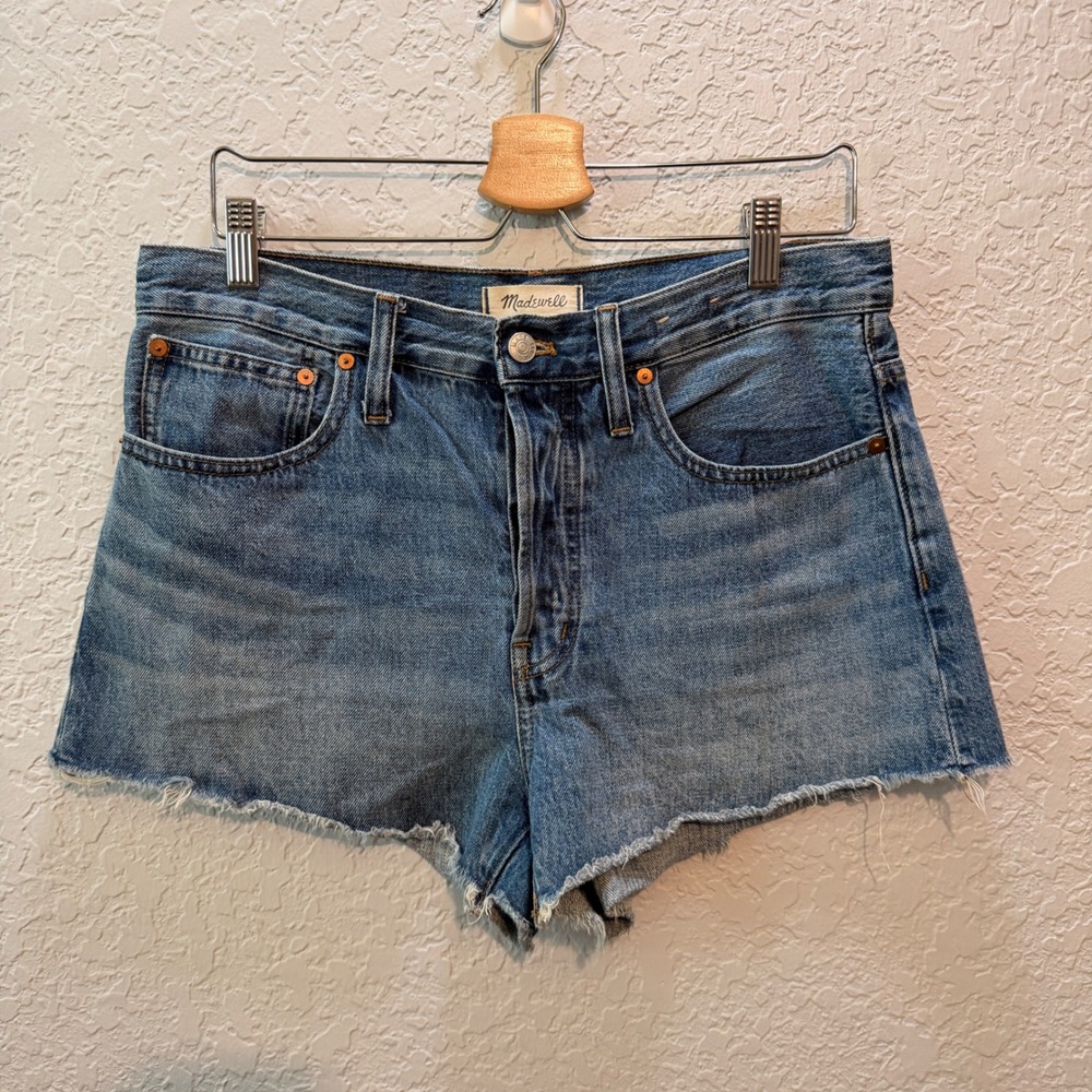 Madewell Relaxed Denim Cutoff Shorts 27 High Rise Vintage Aesthetic Raw Hem Boho